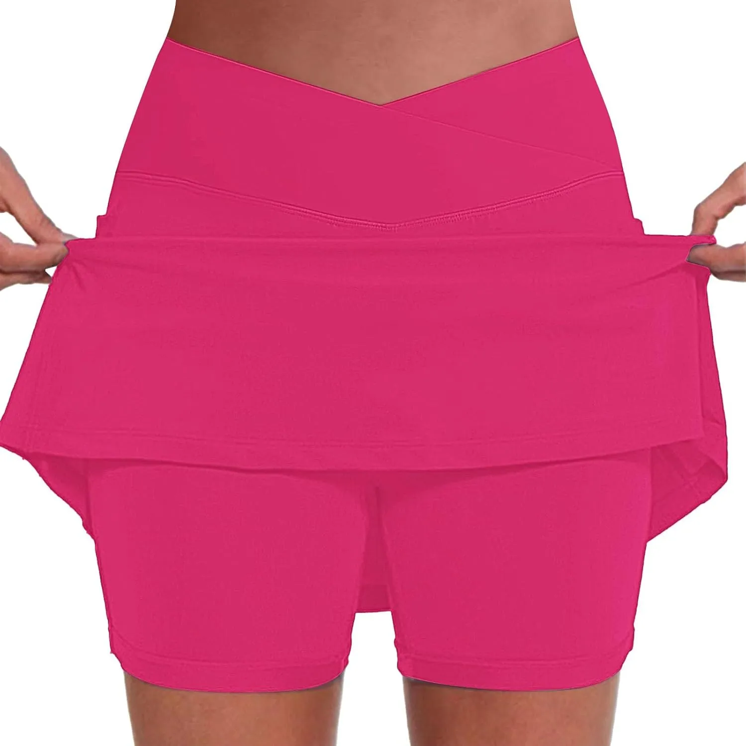 Women's Boho Skirts 2025 Summer Athletic Loose Trendy Drawstring Solid Color Yoga Fitness Tennis Skirt, S-5XL
