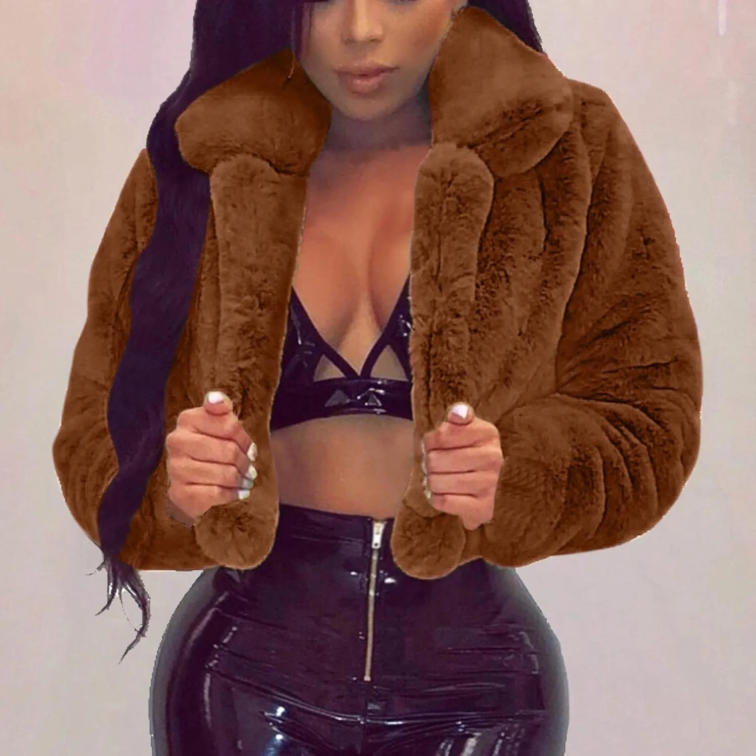 Women's Bride Wedding Party Jacket Faux Fur Coats Wrap Shawl Warm Overcoat Winter Thick Jackets Open Front Cardigan