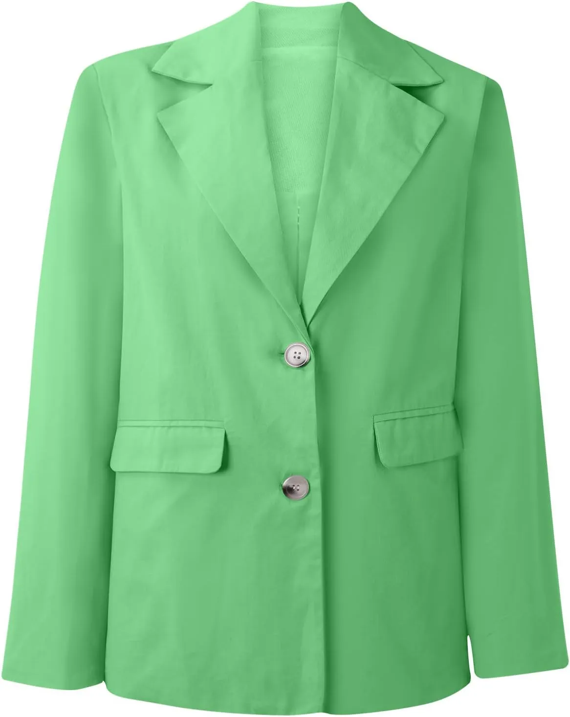 Womens Casual Blazers Long Sleeve Classic Two Button Lapel Collar Work Office Blazer Jackets Oversized Boyfriend Coat