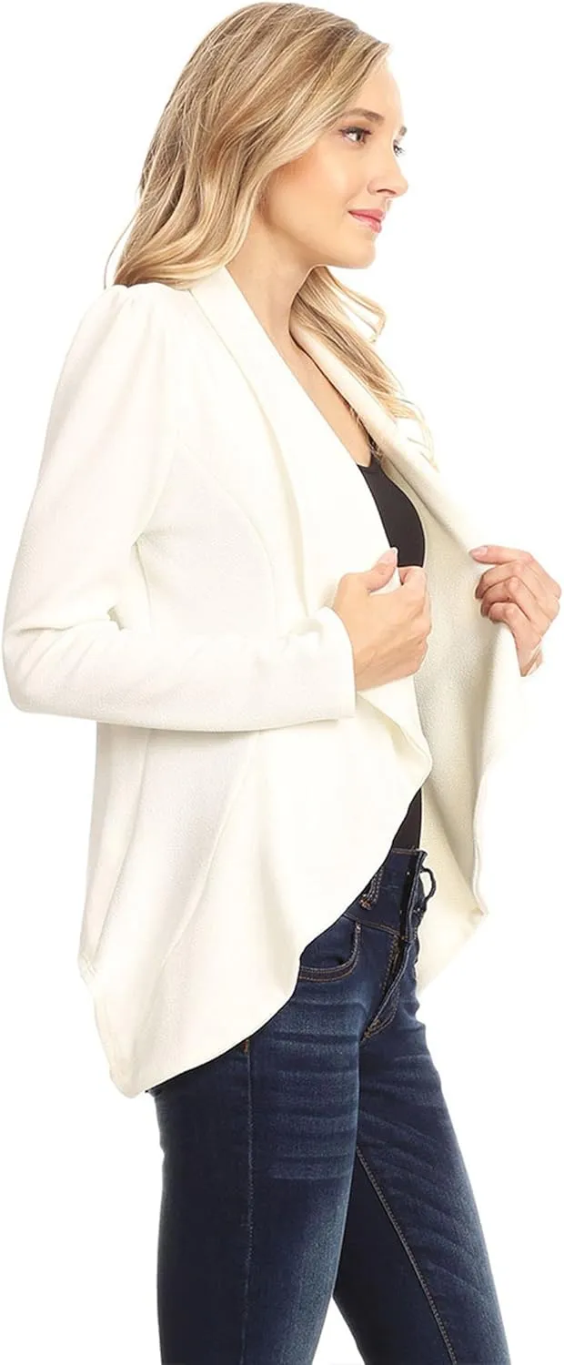 Women's Classic Casual Work Draped Open Front Blazer