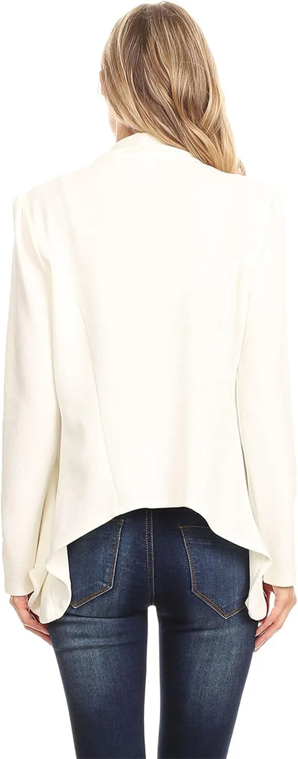 Women's Classic Casual Work Draped Open Front Blazer