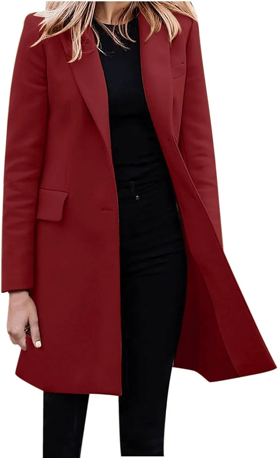 Womens Classic Formal Solid Blazers Long Sleeve Open Front Cardigans Casual Comfy Slim Jacket Work Business Clothes