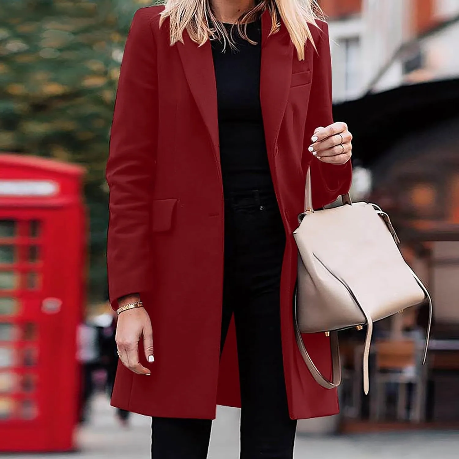 Womens Classic Formal Solid Blazers Long Sleeve Open Front Cardigans Casual Comfy Slim Jacket Work Business Clothes