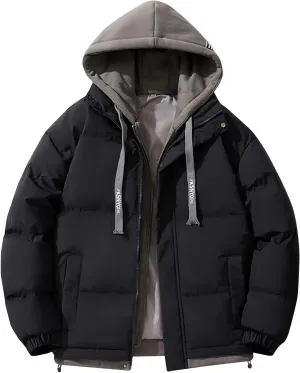 Womens Fashion Winter Long Sleeve Puffer Jacket Hooded Lightweight Quilted Jackets Zip Up Down Coats Padded Outwear