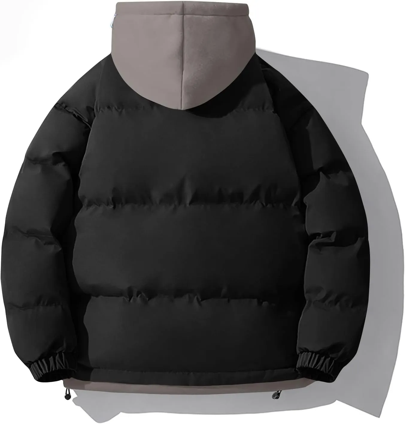 Womens Fashion Winter Long Sleeve Puffer Jacket Hooded Lightweight Quilted Jackets Zip Up Down Coats Padded Outwear