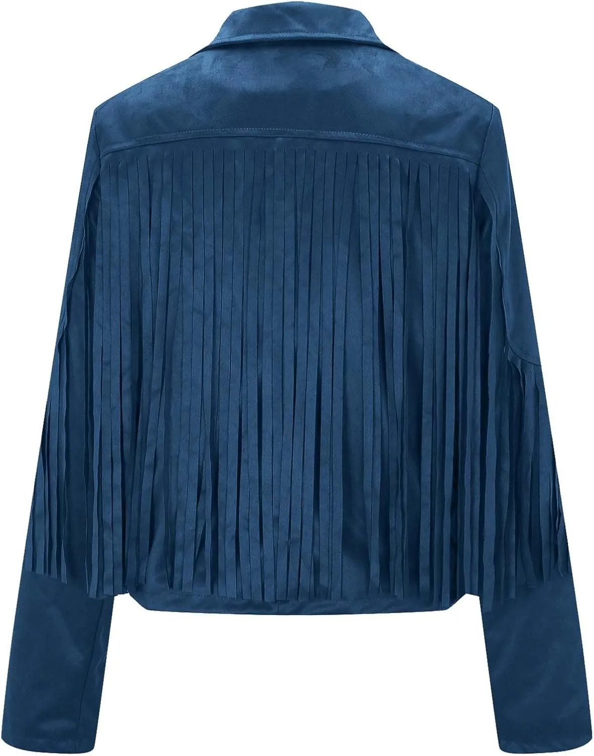 Women's Fringe Jackets Suede Tassel Jacket Crop Moto Biker Jackets Open Front Tassel Coat Western Cowgitl Outfits