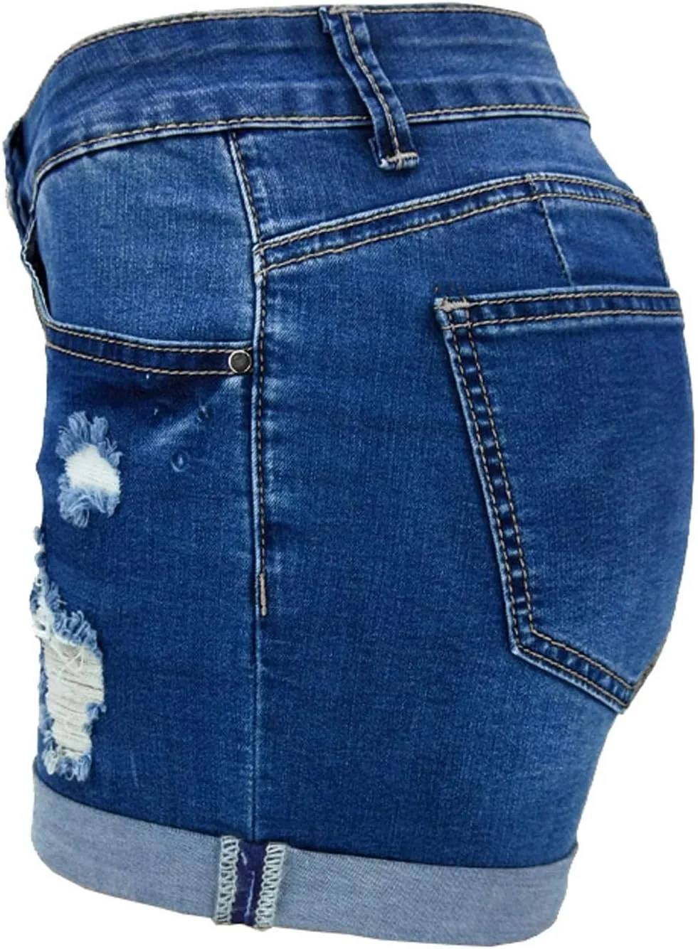 Womens Jeans Shorts Cut Off Slim Fit Denim Shorts High Waisted Ripped Distressed Summer Sport Casual Shorts