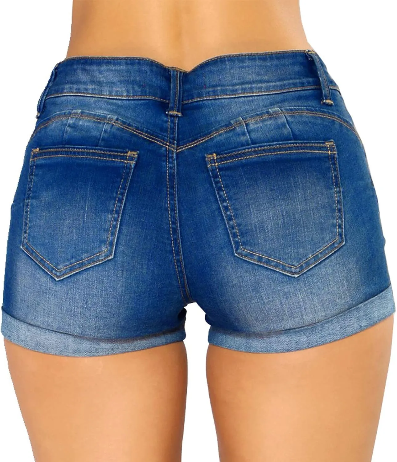 Womens Jeans Shorts Cut Off Slim Fit Denim Shorts High Waisted Ripped Distressed Summer Sport Casual Shorts