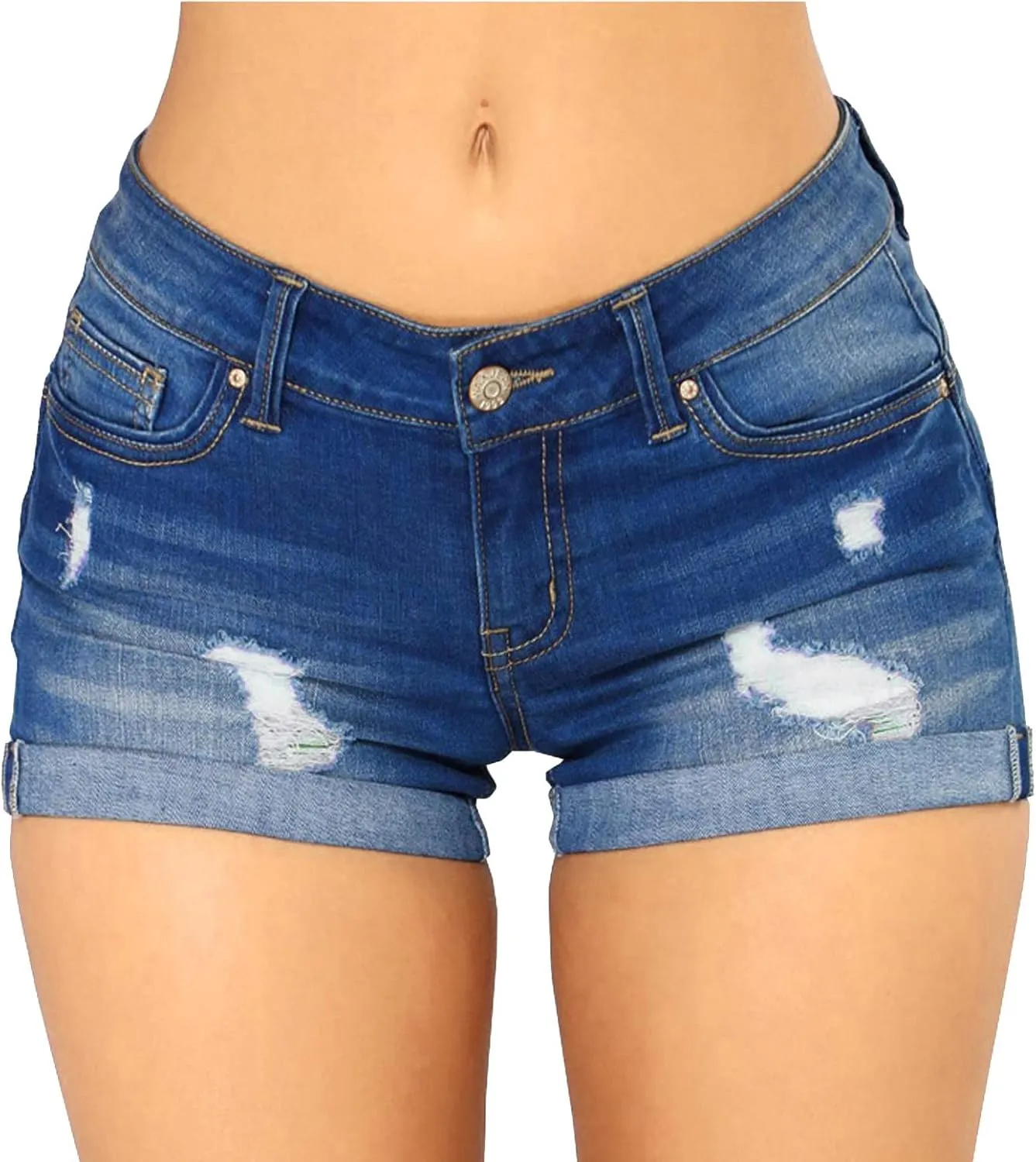 Womens Jeans Shorts Cut Off Slim Fit Denim Shorts High Waisted Ripped Distressed Summer Sport Casual Shorts