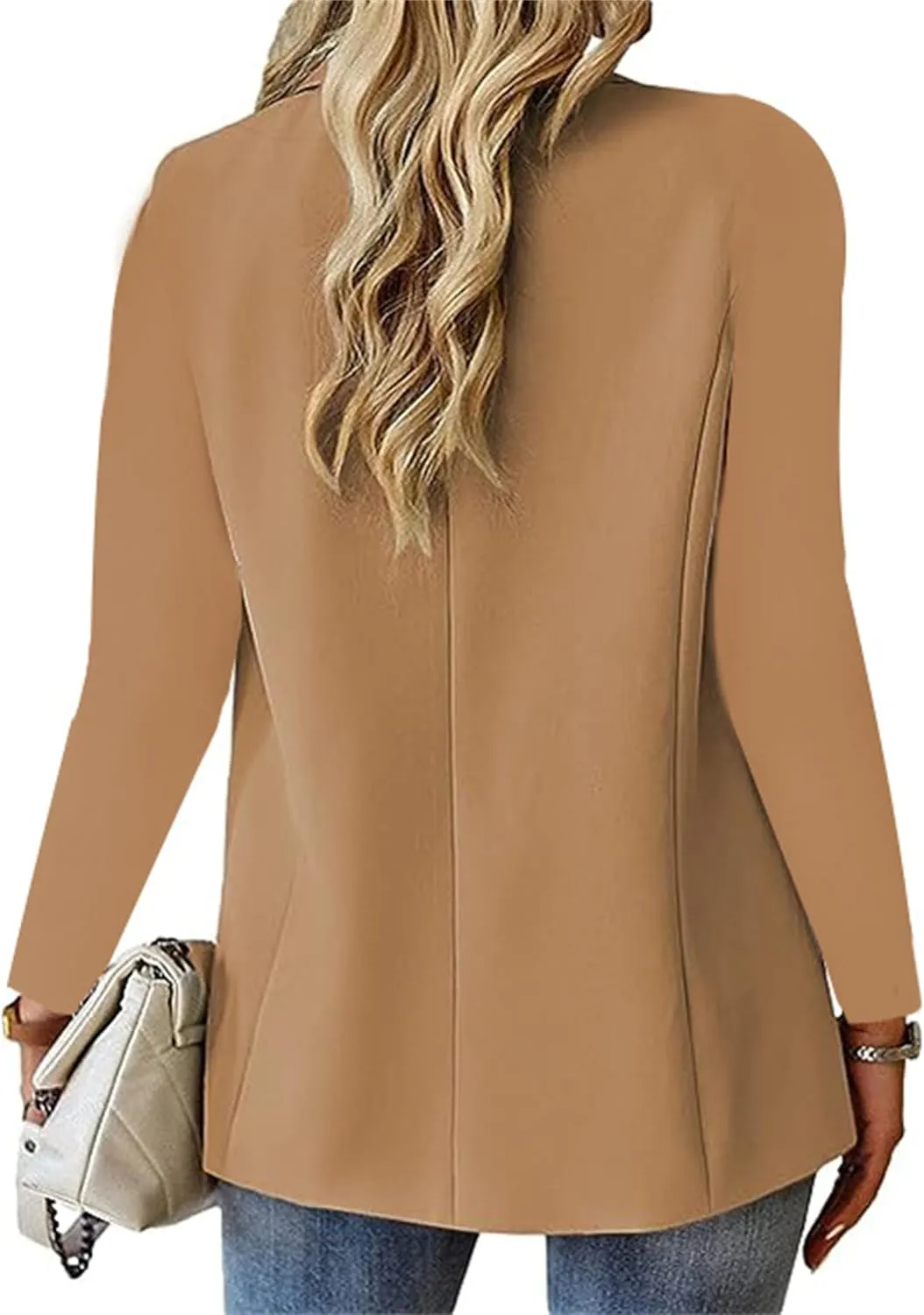 Women's Long Sleeve Casual Blazers Lapel Open Front Jackets Work Office Blazer Summer Lightweight Outwear with Pockets