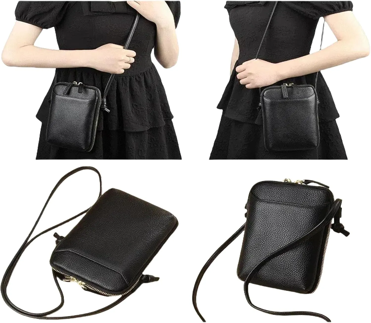 Women's niche design shoulder bag, trendy minimalist leather mobile phone bag, women's crossbody bag