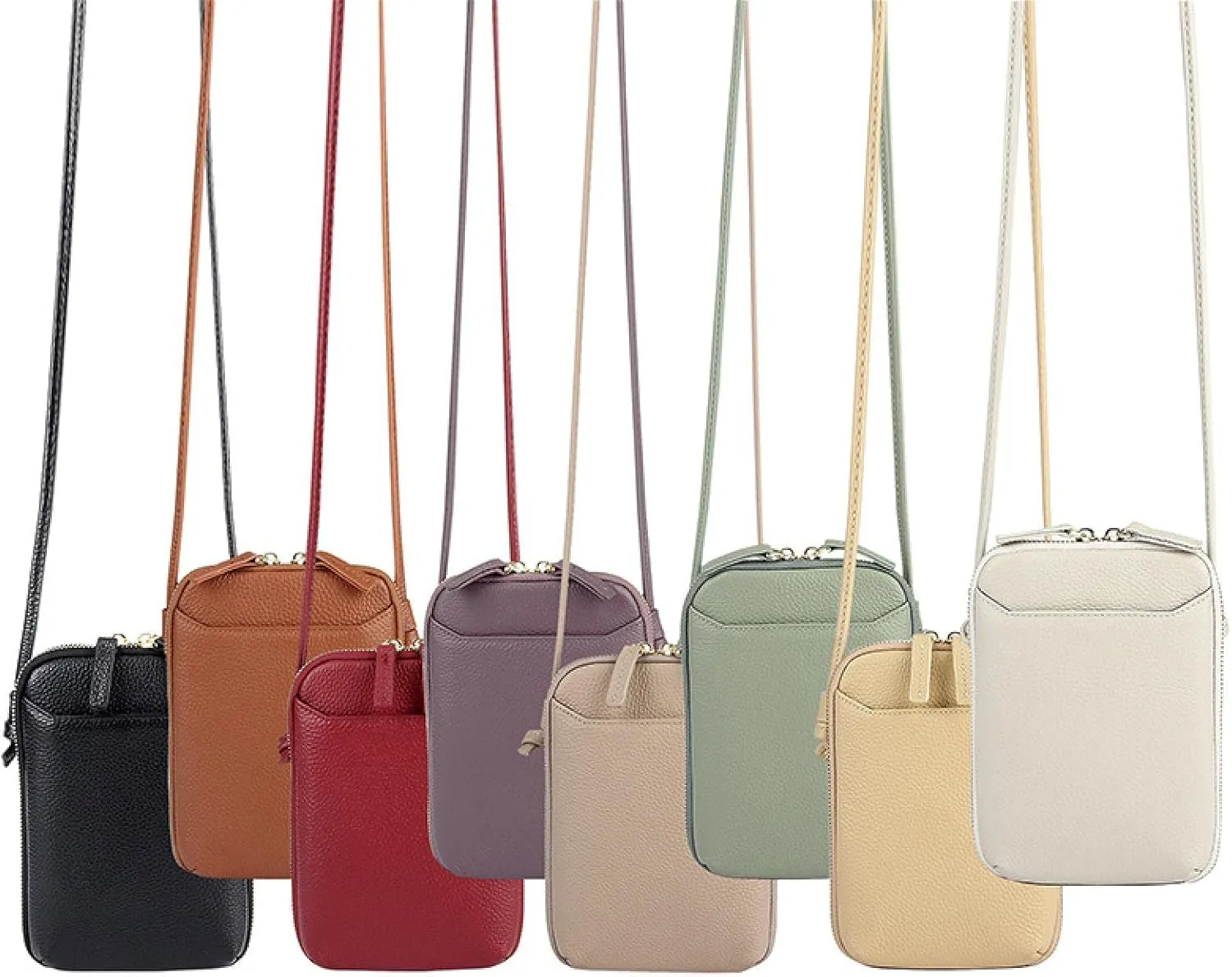 Women's niche design shoulder bag, trendy minimalist leather mobile phone bag, women's crossbody bag