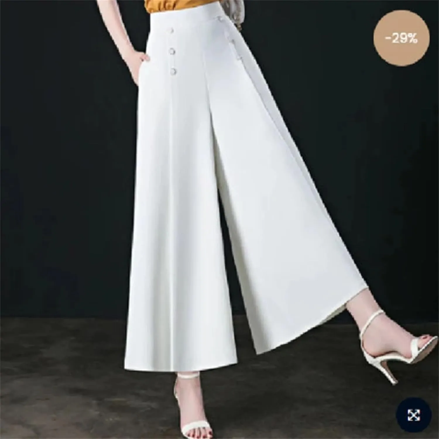 Women’s Pleated High Waist Wide-Leg Pants Zipper Minimalist Year-Round Office Trousers