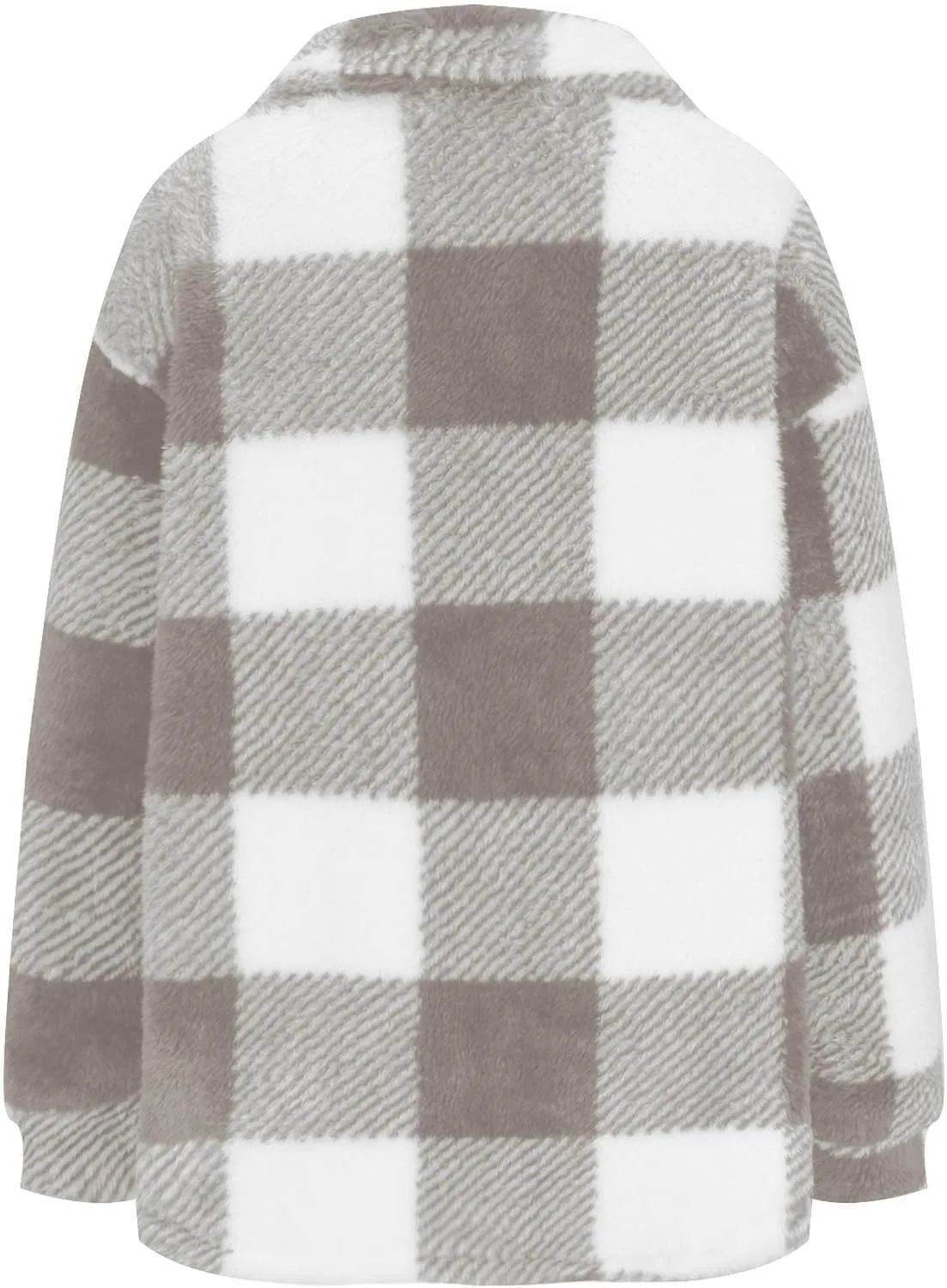 Womens Sherpa Lined Plaid Shacket Jacket Fashion Fall Lightweight Coats Button Down Flannel Outerwear Bomber Jacket