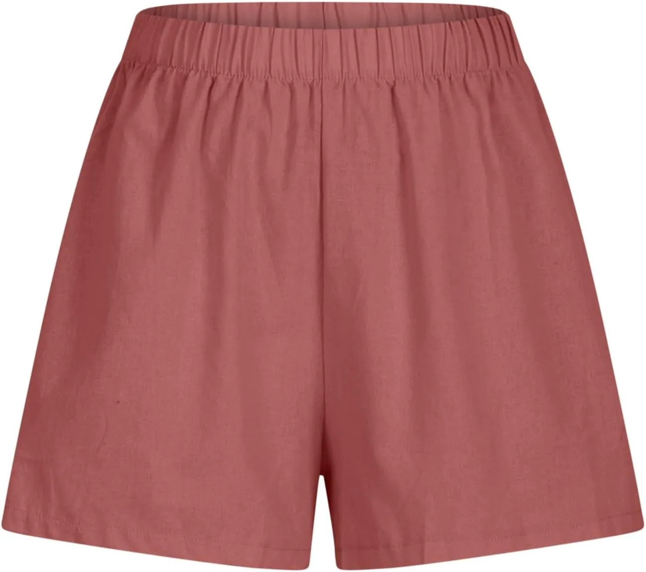 Women's Summer Cotton Linen Shorts with Pockets Plus Size Elastic Waisted Summer Lounge Pants