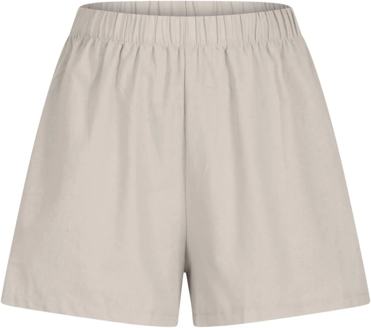Women's Summer Cotton Linen Shorts with Pockets Plus Size Elastic Waisted Summer Lounge Pants