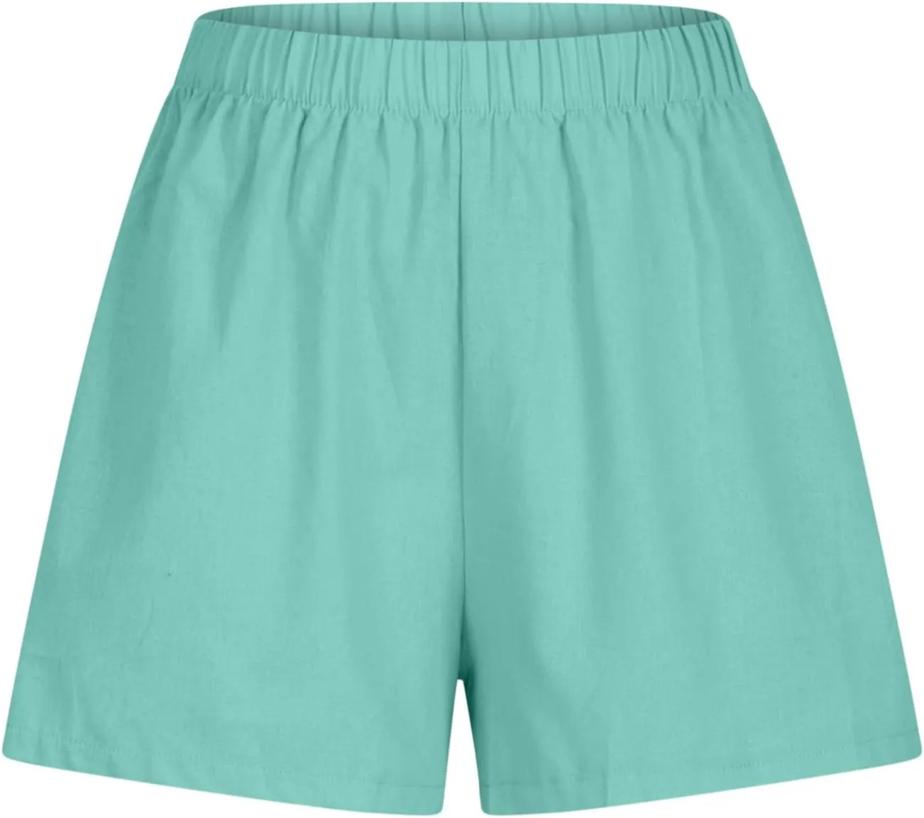 Women's Summer Cotton Linen Shorts with Pockets Plus Size Elastic Waisted Summer Lounge Pants
