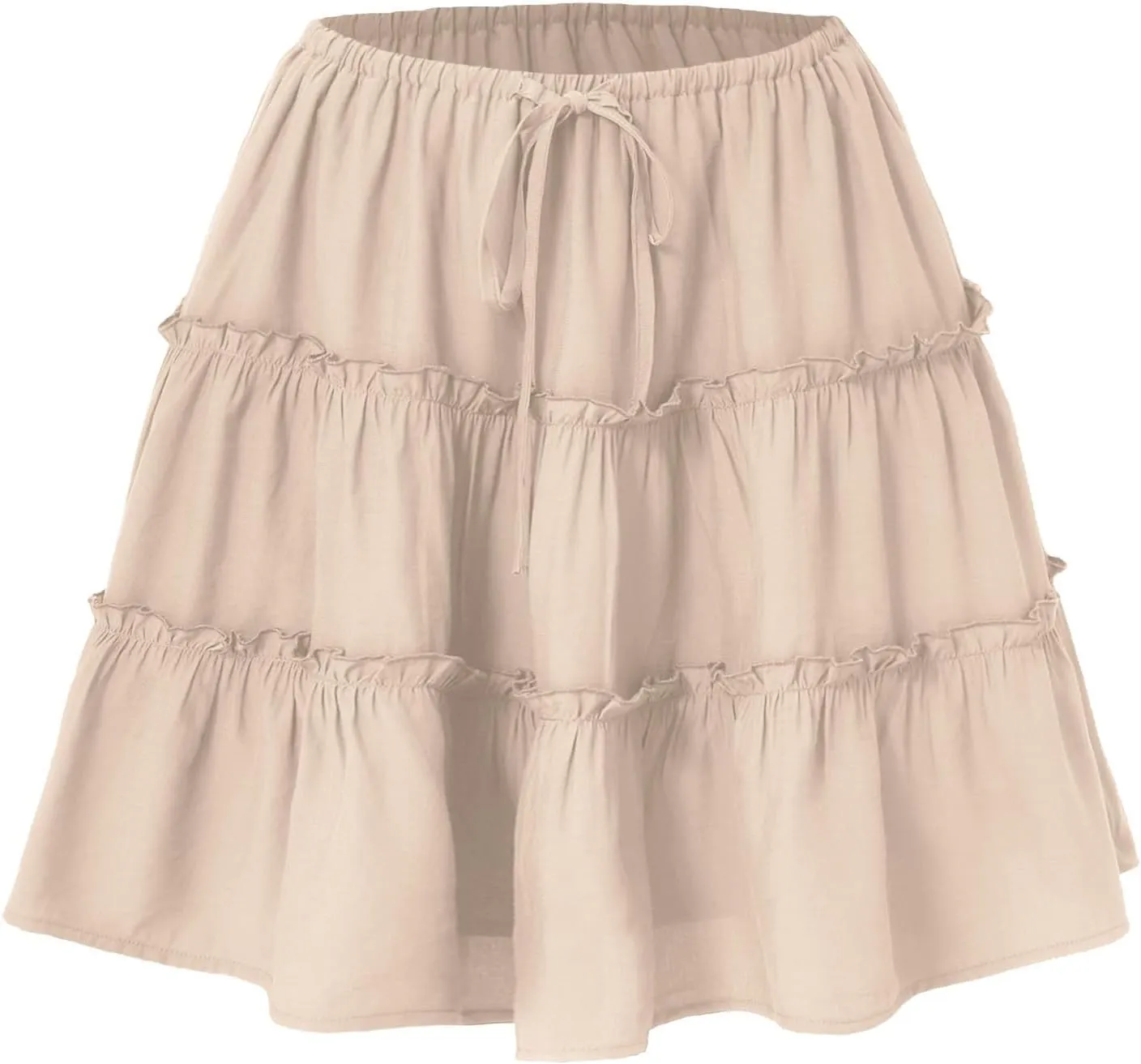 Women's Summer Skirts 2025 Flowy Mini Skirts High Waisted Ruffle Boho Casual Cute Beach Short Skirt, S-XL