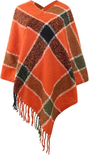 Women's Tassel Hem Sweater Fringe Shawl Wrap Long Cardigan Knitwer Pullover Poncho Sweater Soft Boho Cape Top Coat