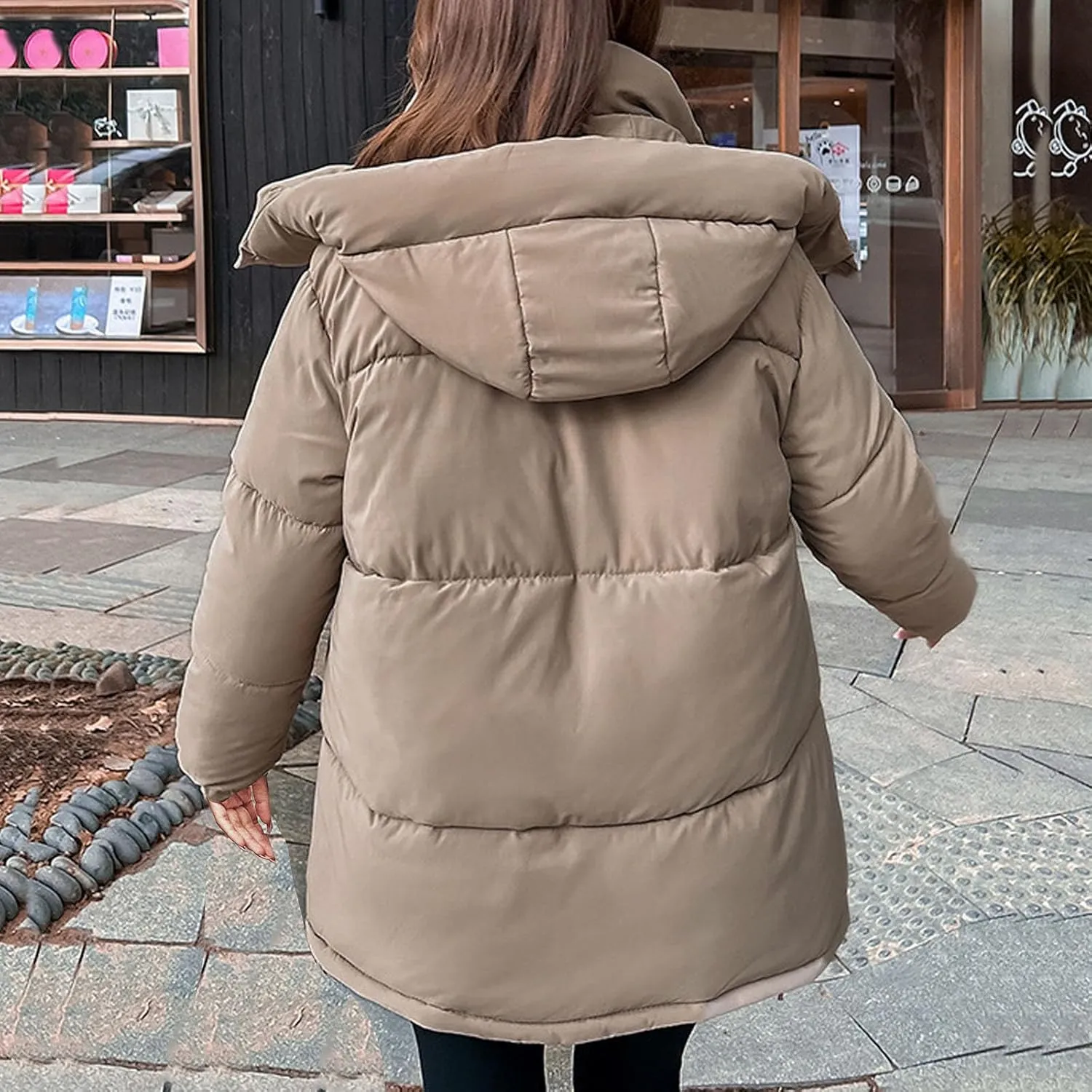 Womens Winter Coats Hooded Puffer Jackets Thicken Quilted Lightweight Jackets Parkas Outerwear Down Coats with Pockets