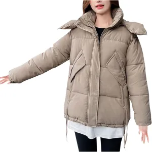 Womens Winter Coats Hooded Puffer Jackets Thicken Quilted Lightweight Jackets Parkas Outerwear Down Coats with Pockets