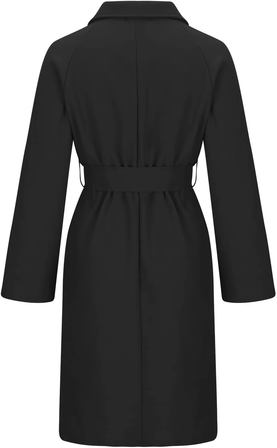 XUNRYAN Womens Classy Trench Coat Long Wool-Blend Jackets Trendy Notch Lapel Casual Peacoat Fashion Overcoat Outerwear