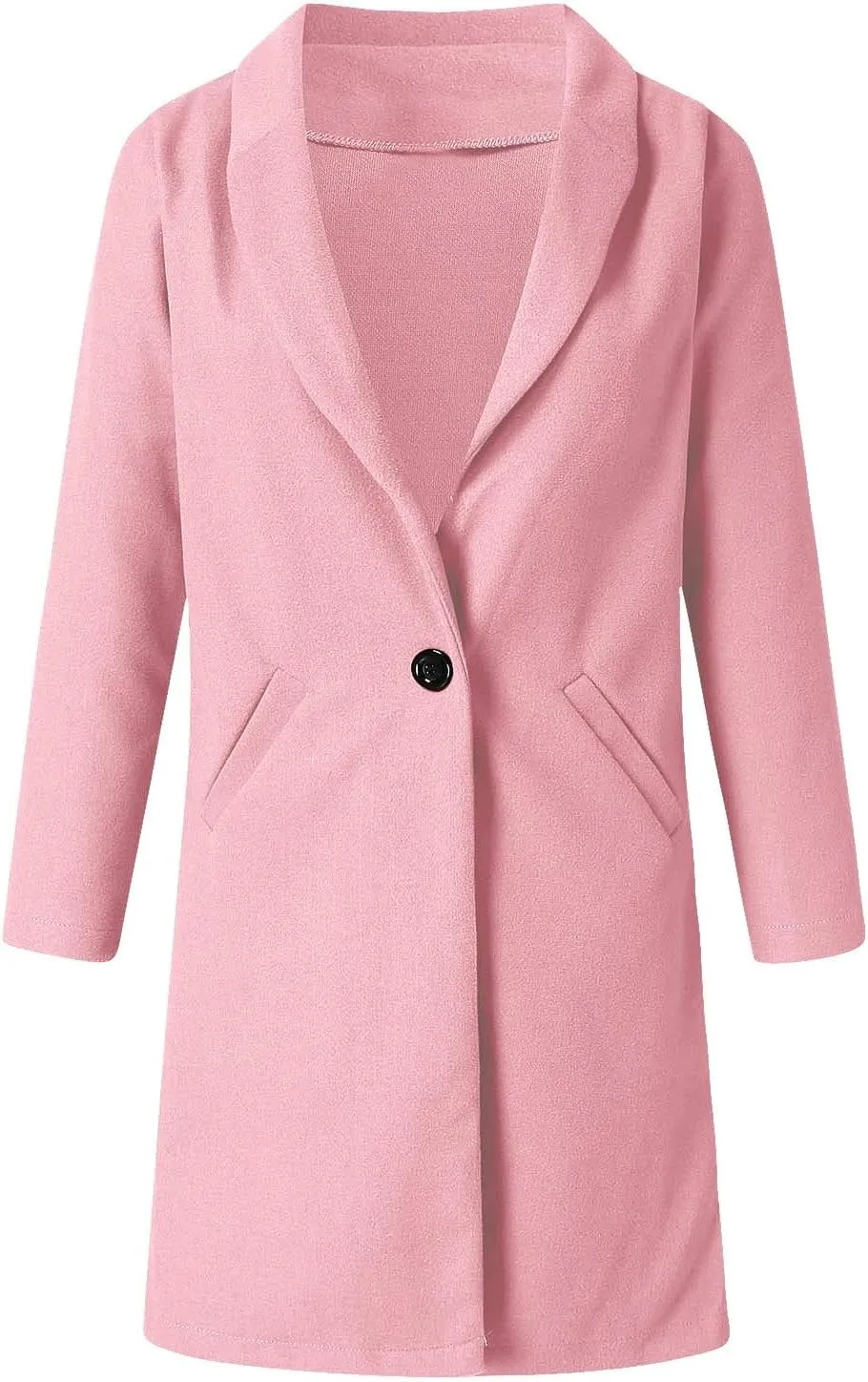 XUNRYAN Women's Trench Coat Long Wool-Blend Jackets Casual Blazer Overcoat Outerwear Fashion Clothes Outfit w Pockets