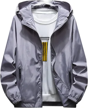 Ymosrh Coat for Men Men's Autumn Winter Casual Color Plus Size Hoodie Zipper Outdoor Sport Coat Jackets