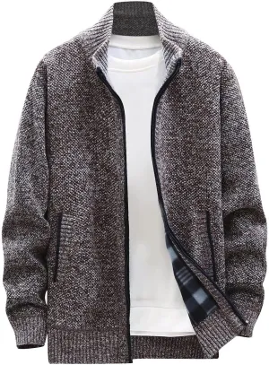Ymosrh Jackets for Men Fashion Autumn and Winter Men's Loose Cardigan Warm Lapel Hooded Jacket Sweater Jackets