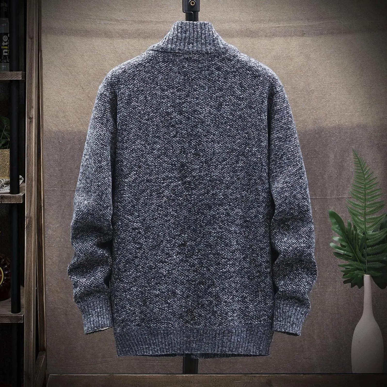 Ymosrh Mens Coats and Jackets Stylish Autumn Winter Men's Fashion Loose Cardigan Warm Lapel Hooded Jacket Sweater