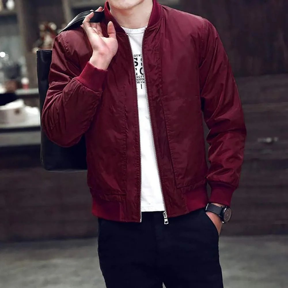 Ymosrh Mens Fashion Jackets Men Winter Warm Jacket Overcoat Outwear Slim Long Sleeve Zipper Tops Blouse Coats
