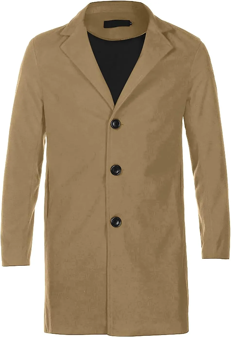 Ymosrh Winter Coats for Men Formal Single Breasted Figuring Overcoat Long Wool Warm Jacket Outwear Jackets