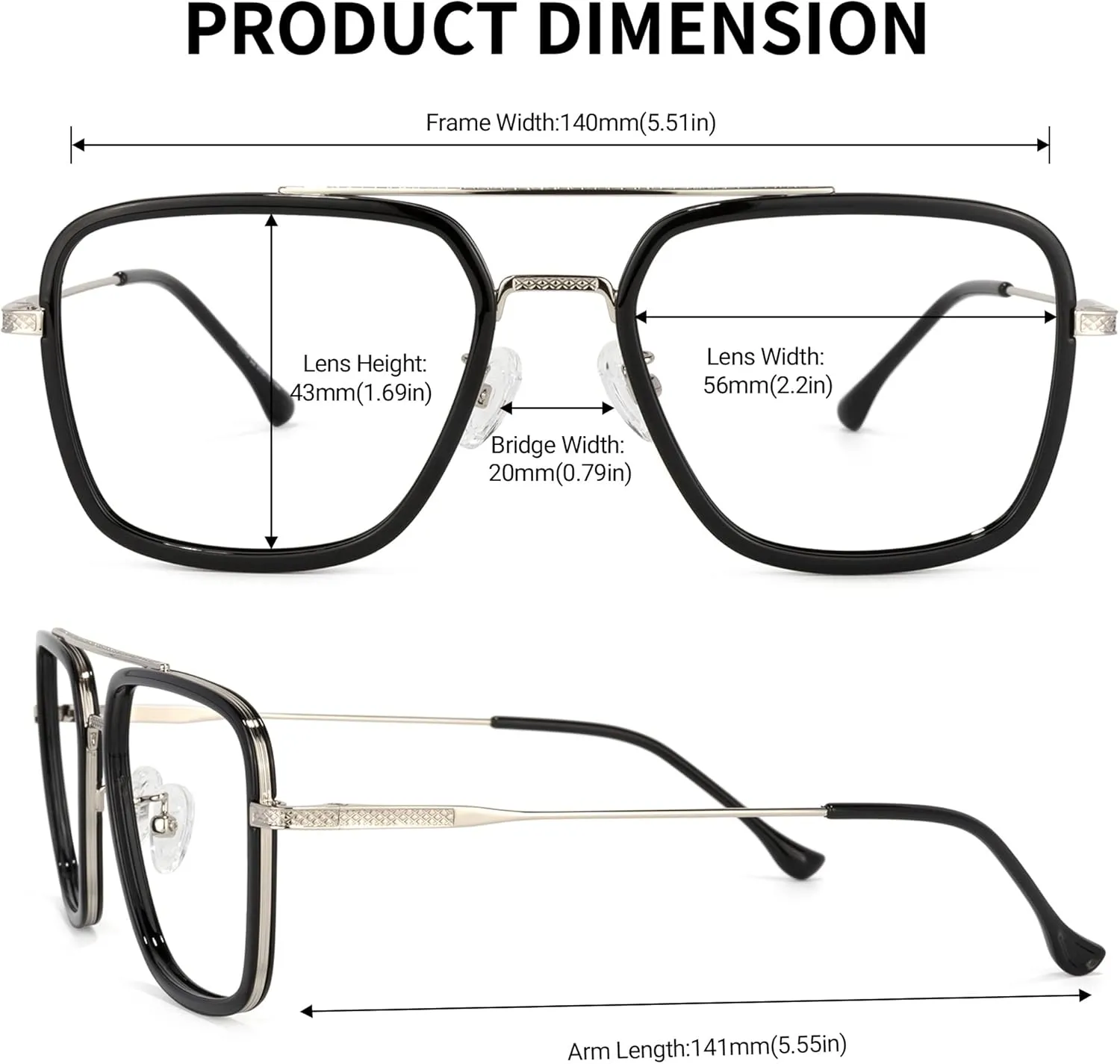 Zeelool Readers Aviator Blue Light Blocking Reading Glasses for Men Women with Anti-Reflective Coating Nayeli ZTX898397