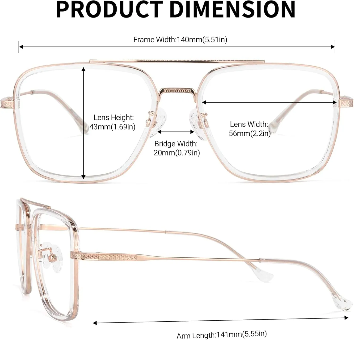 Zeelool Readers Aviator Blue Light Blocking Reading Glasses for Men Women with Anti-Reflective Coating Nayeli ZTX898397