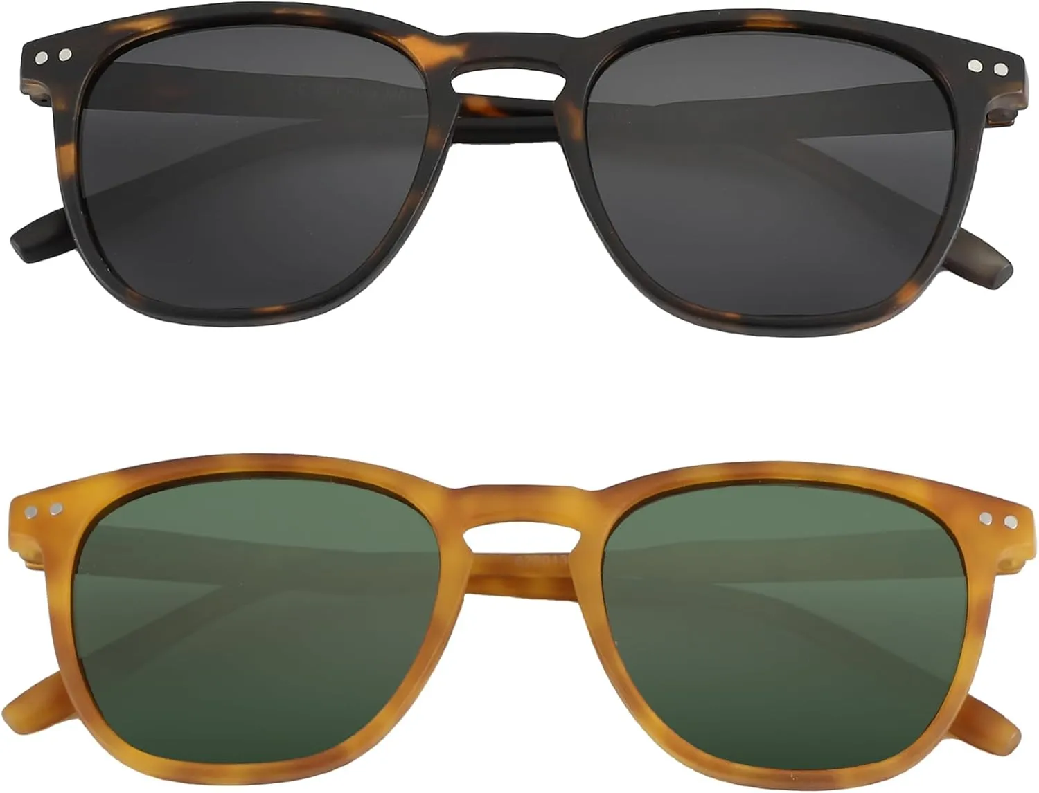 ZENOTTIC Polarized Sunglasses for Women Men: Retro Shades Round | Square Frame UV Protection 2 Pack