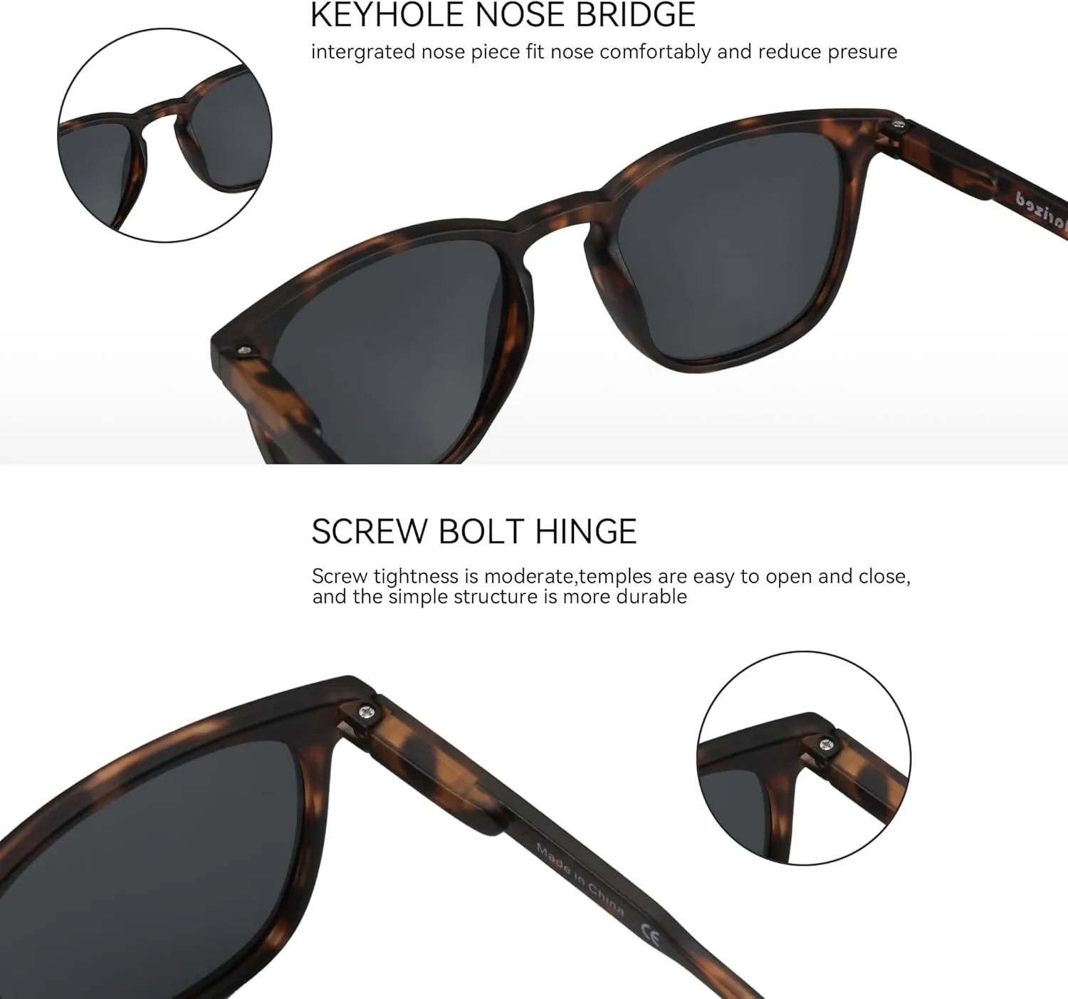 ZENOTTIC Polarized Sunglasses for Women Men: Retro Shades Round | Square Frame UV Protection 2 Pack