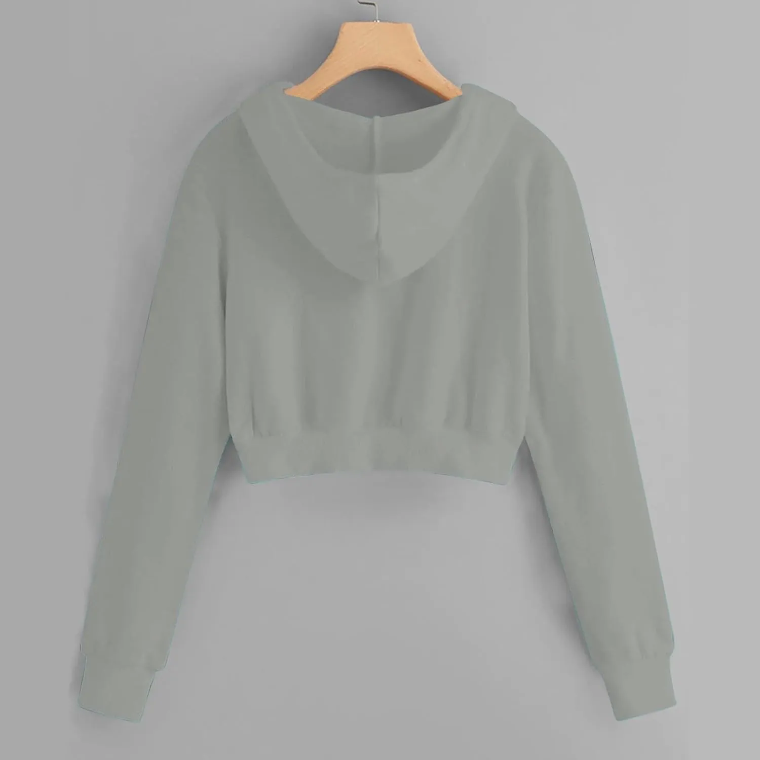 Zip Up Hoodie Women Hoodies for Teen Girls Crop Long Sleeve Sweatshirt Trendy Y2K Crop Tops Jacket with Pocket