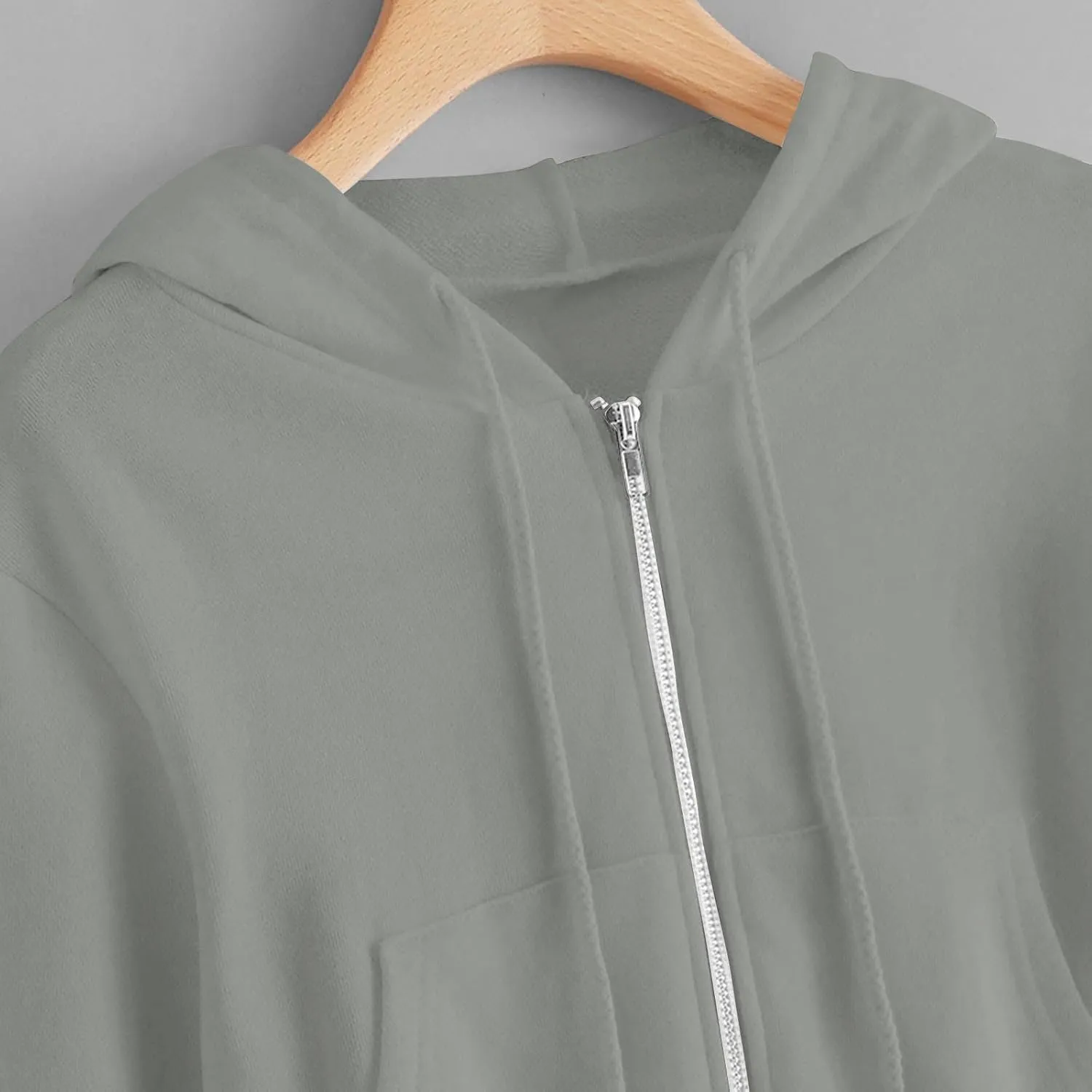 Zip Up Hoodie Women Hoodies for Teen Girls Crop Long Sleeve Sweatshirt Trendy Y2K Crop Tops Jacket with Pocket